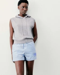 Pull Sans Manche Capuche