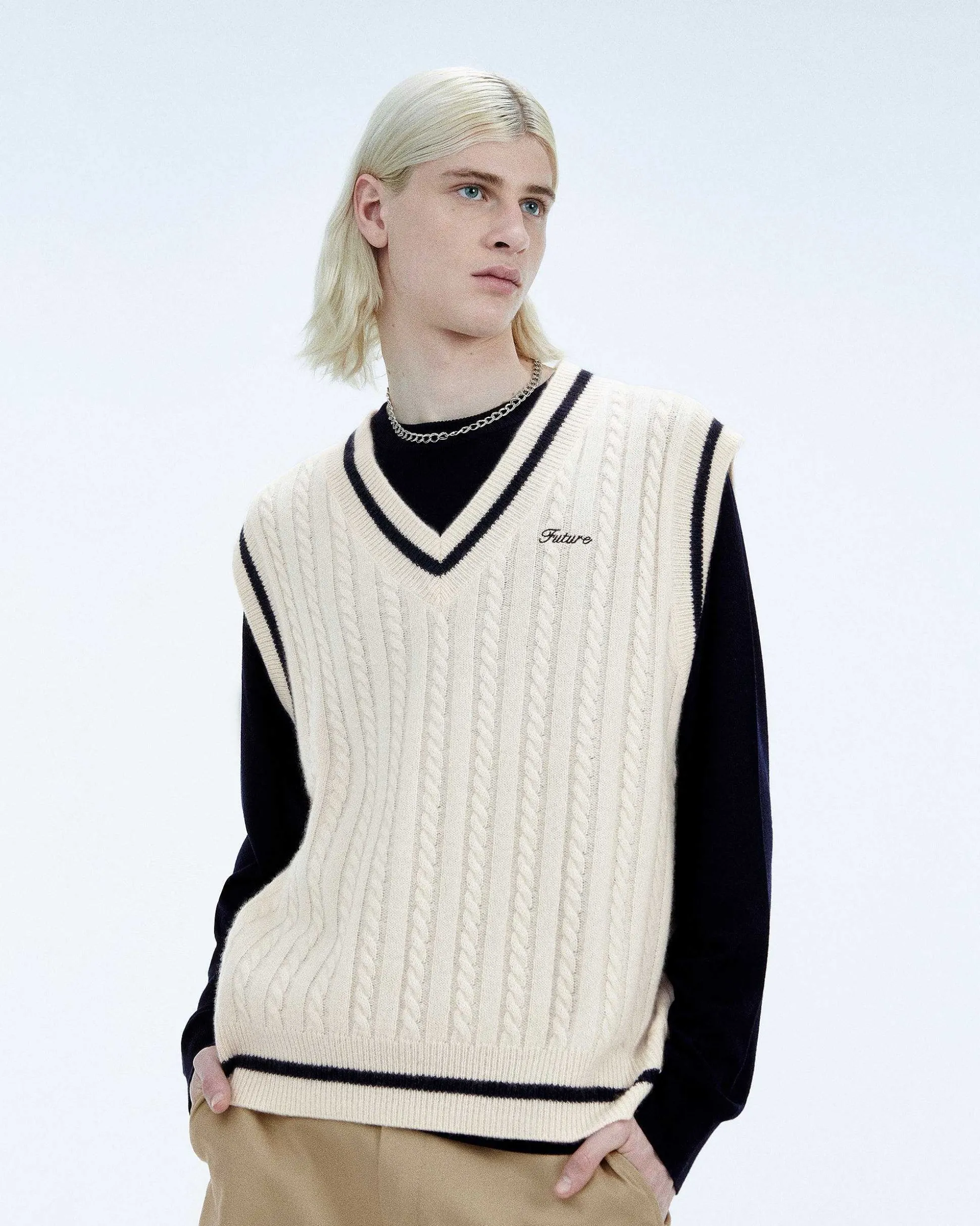 Pull Sans Manche Col Polo Future