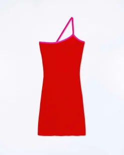 Robe Courte Asymetrique Bicolore