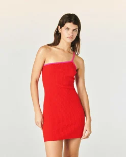 Robe Courte Asymetrique Bicolore