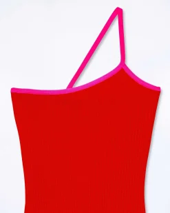 Robe Courte Asymetrique Bicolore