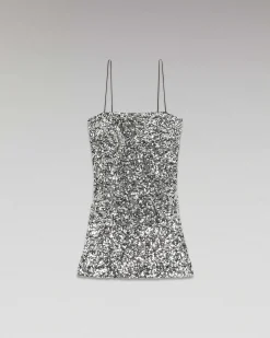 Robe Courte Bretelle A Sequins