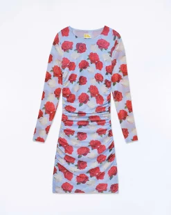 Robe Courte Manche Longue Mesh