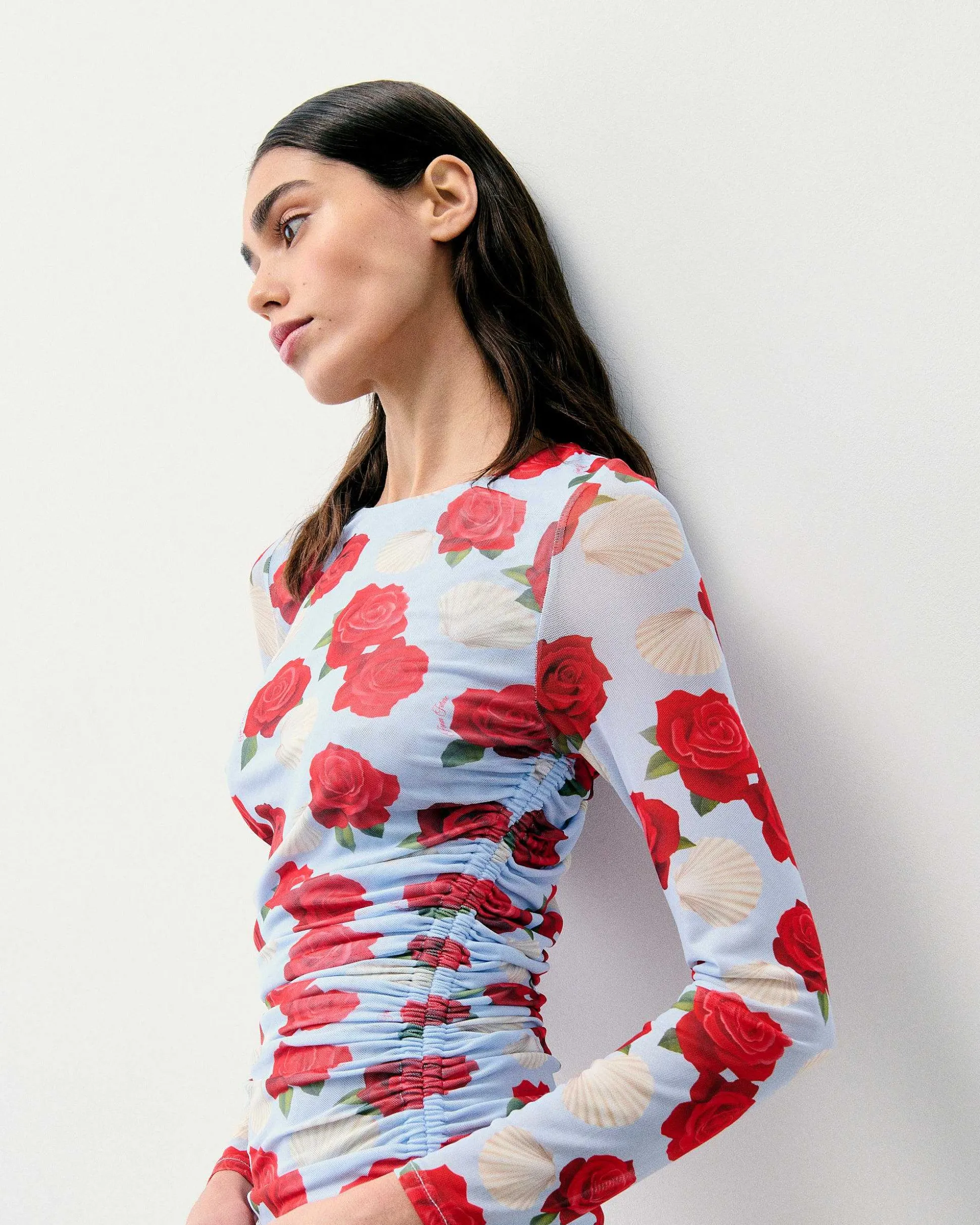 Robe Courte Manche Longue Mesh