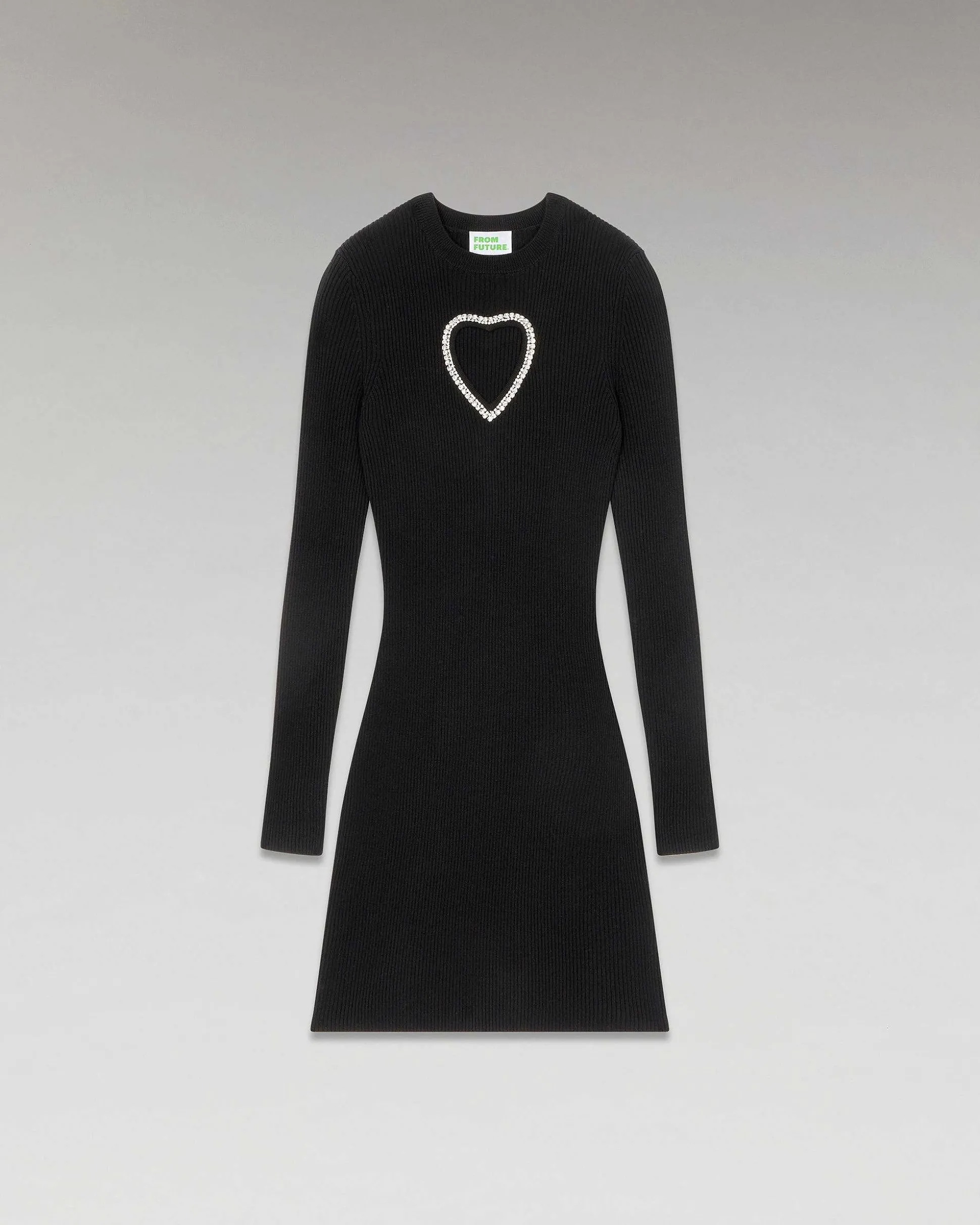 Robe Courte Manche Longue Coeur Strass