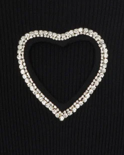 Robe Courte Manche Longue Coeur Strass
