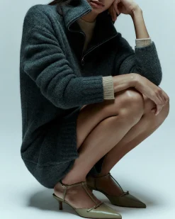 Robe Courte Manche Longue Col Camionneur