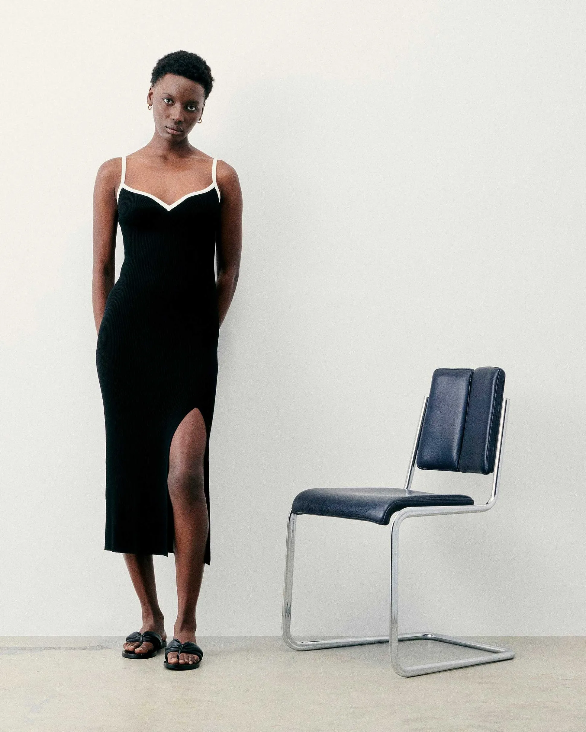 Robe Longue Bretelle Bicolore