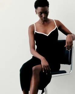 Robe Longue Bretelle Bicolore