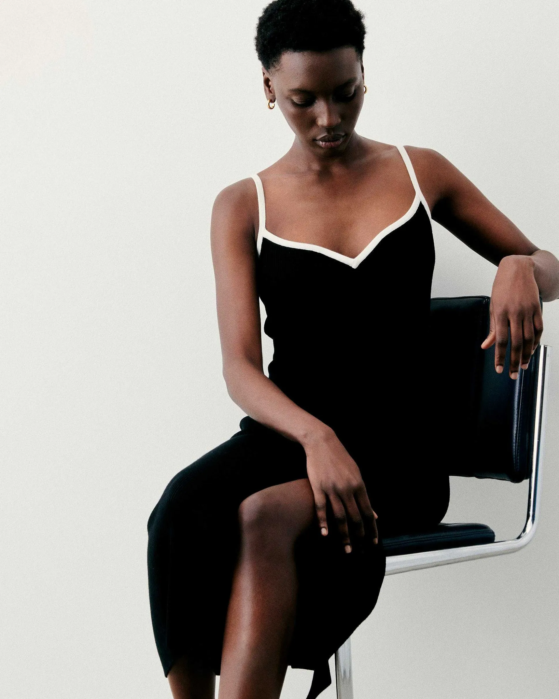 Robe Longue Bretelle Bicolore