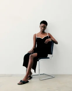 Robe Longue Bretelle Bicolore