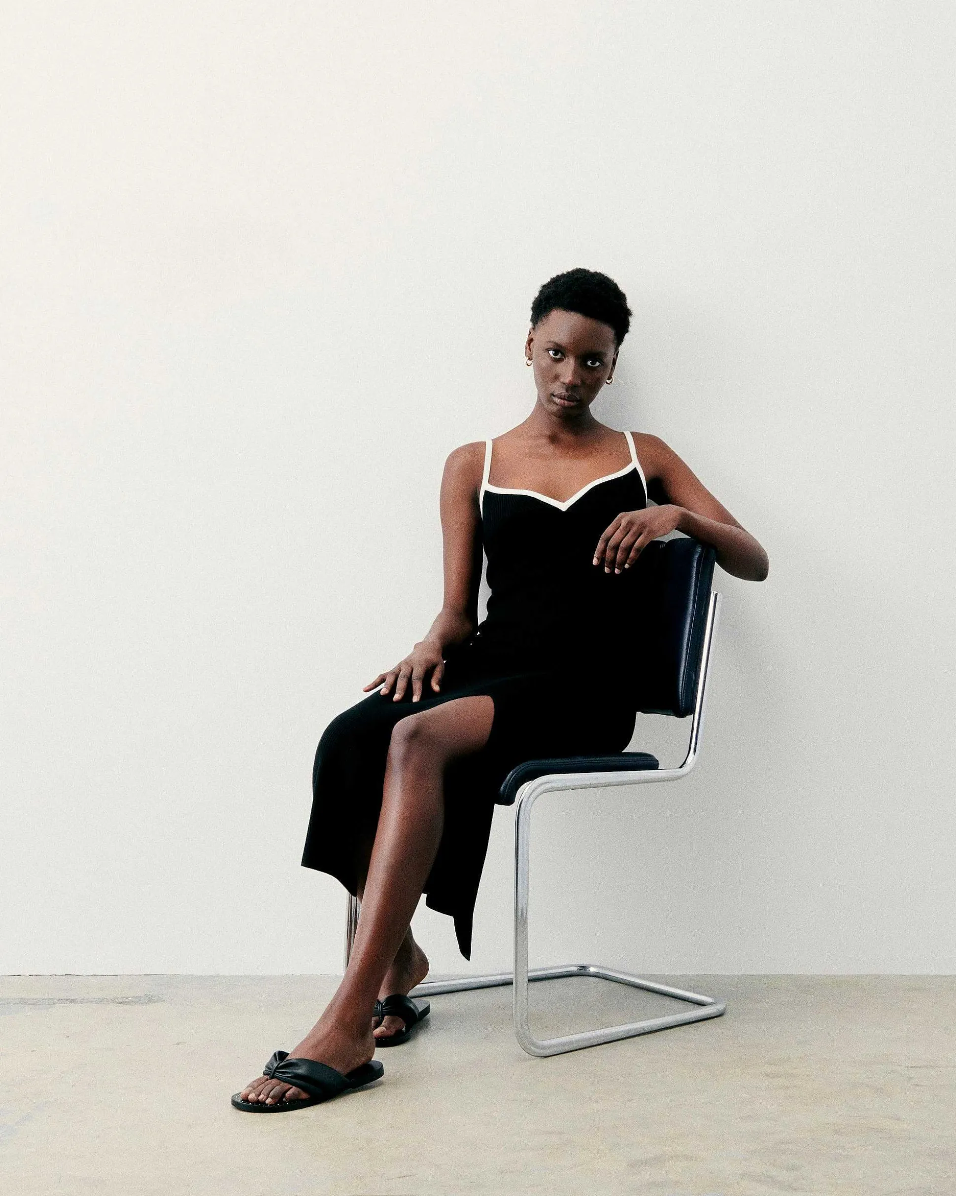 Robe Longue Bretelle Bicolore