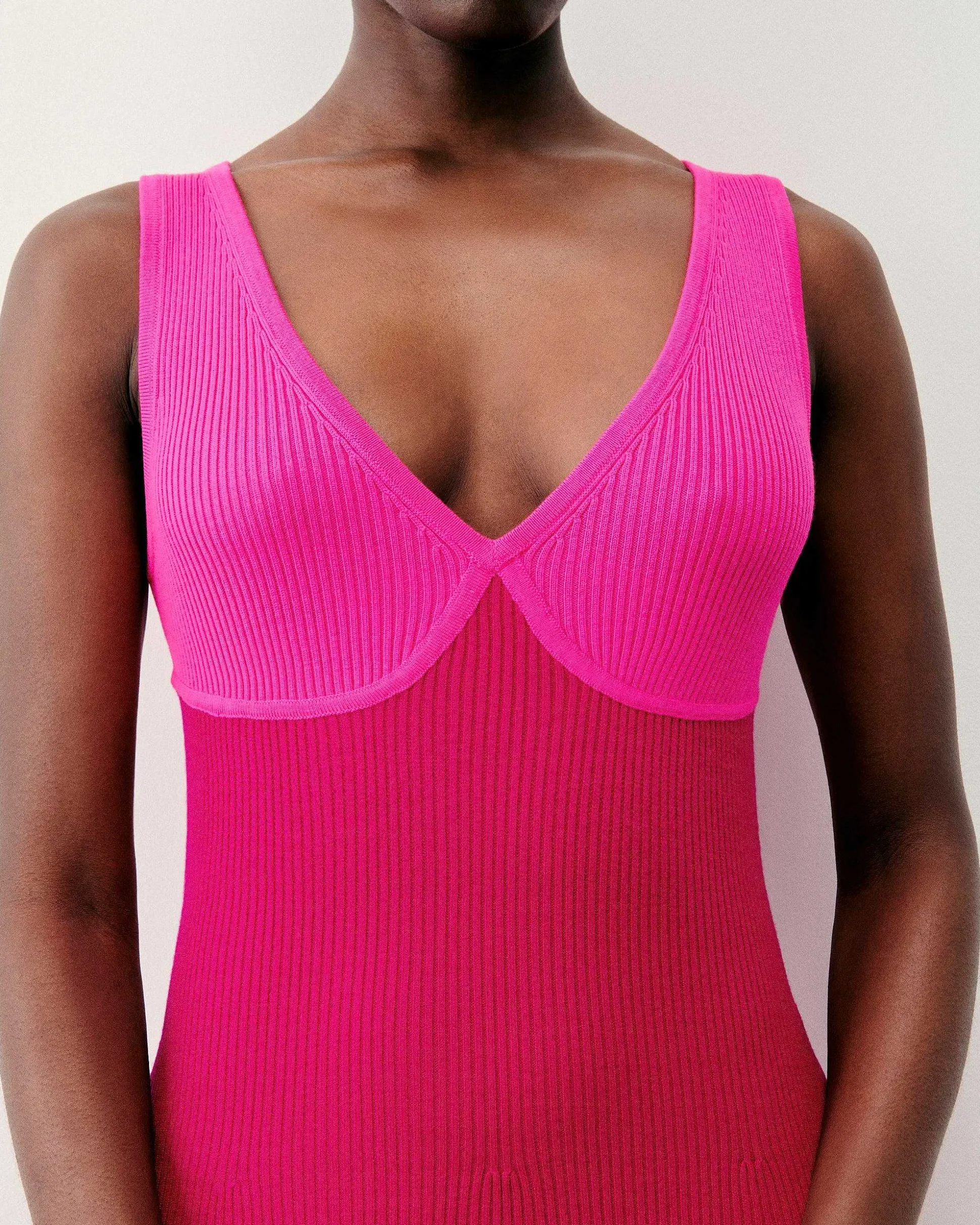 Robe Longue Bretelle Bicolore