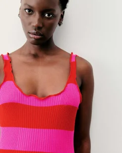 Robe Longue Bretelle Rayures