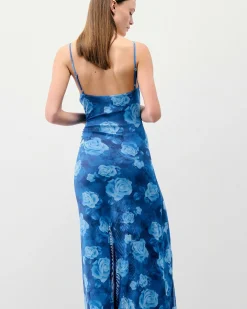 Robe Longue Bretelles Fines Mesh