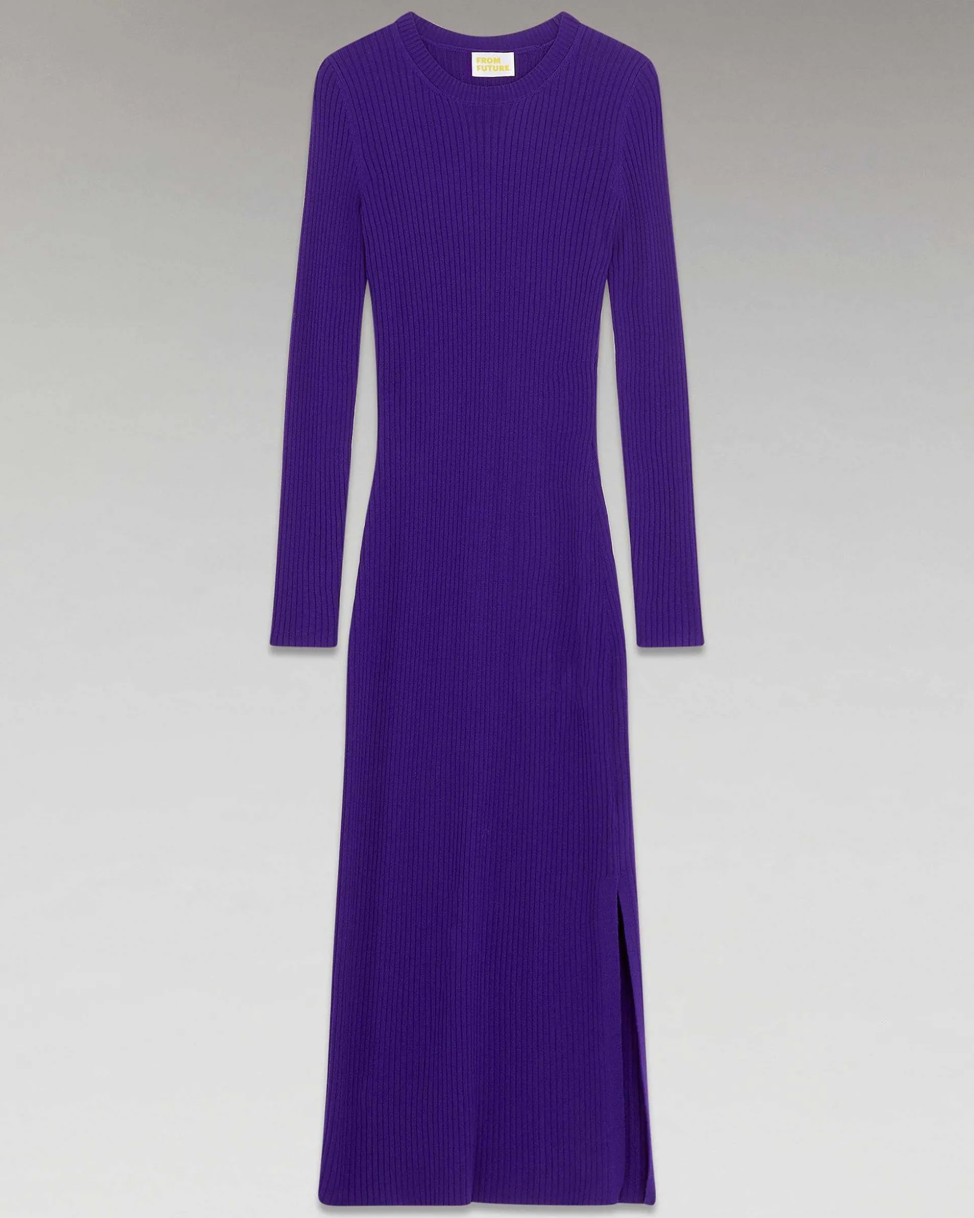 Robe Longue Manche Longue A Cotes Fendue