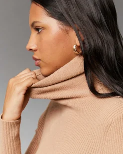 Robe Longue Manche Longue Col Roule A Cotes