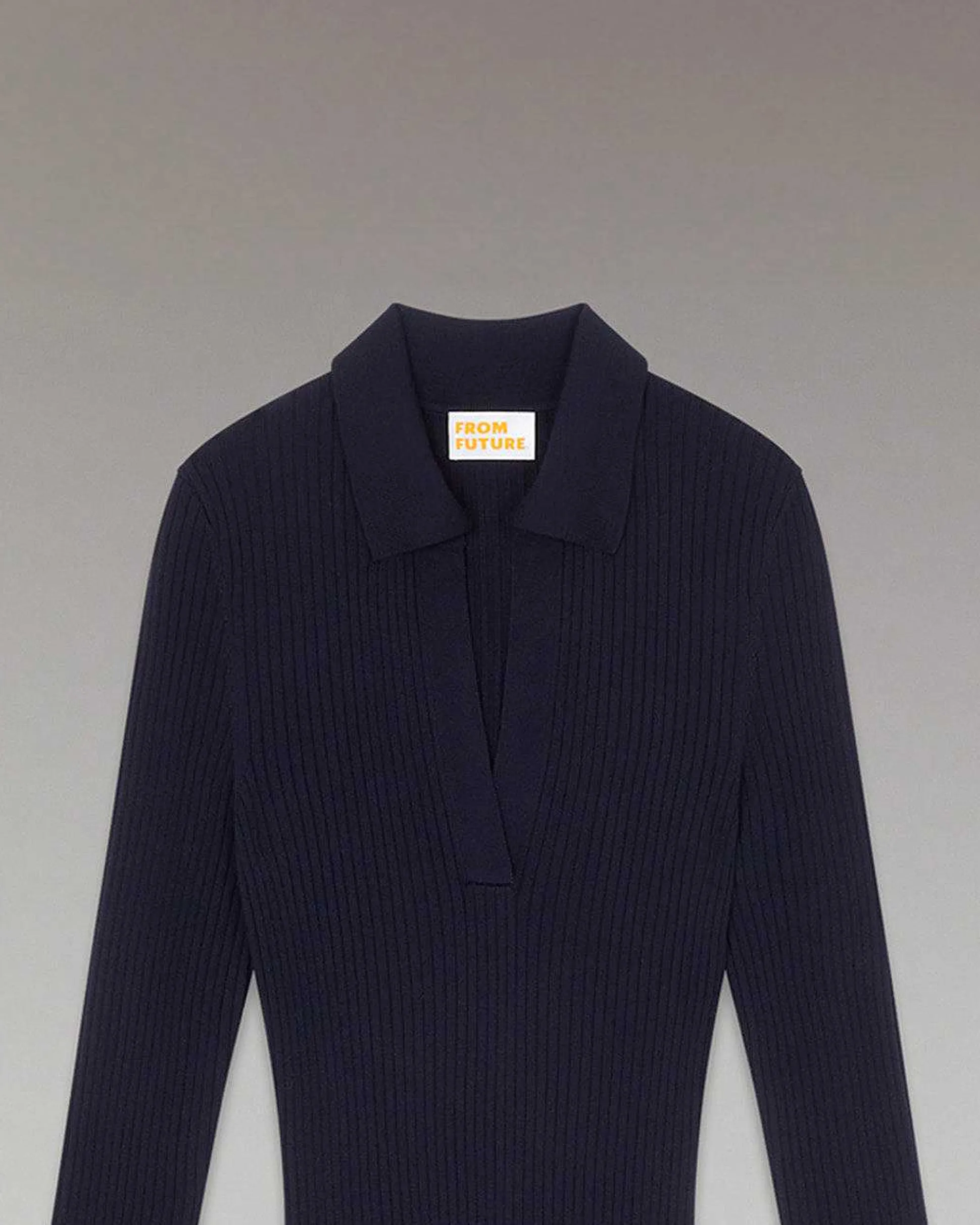 Robe Longue Manche Longue Col Polo