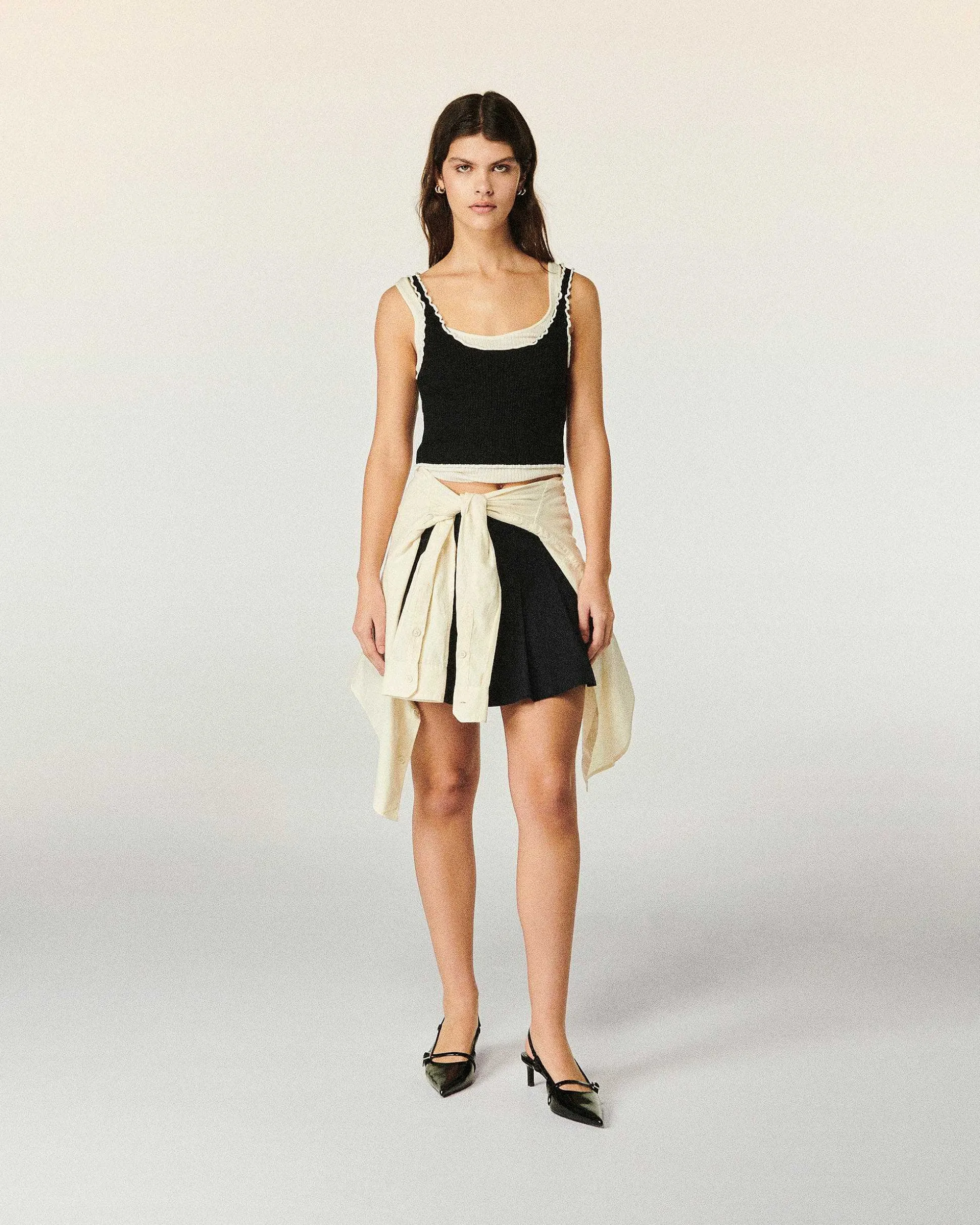 Top Brassiere Point Bourdon Bicolore