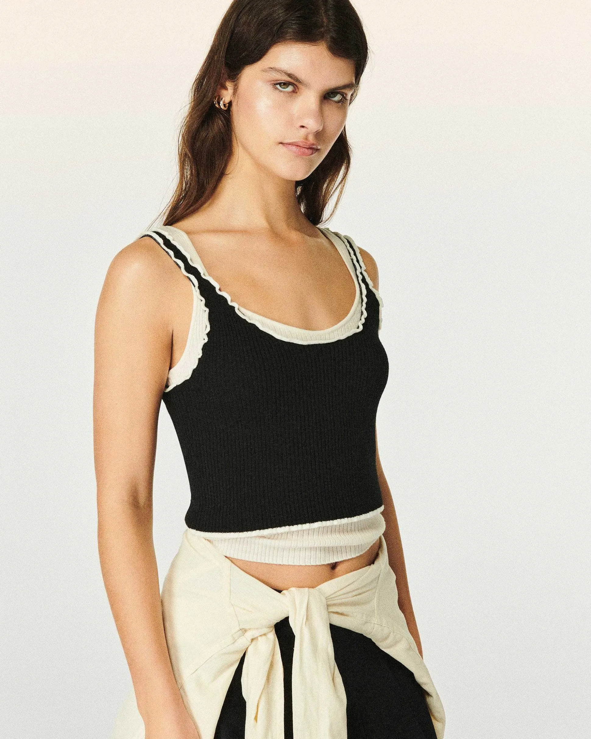 Top Brassiere Point Bourdon Bicolore