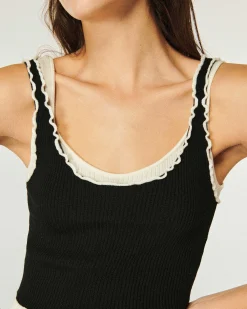 Top Brassiere Point Bourdon Bicolore