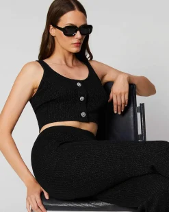 Top Bretelle Metallise Boutons Bijoux