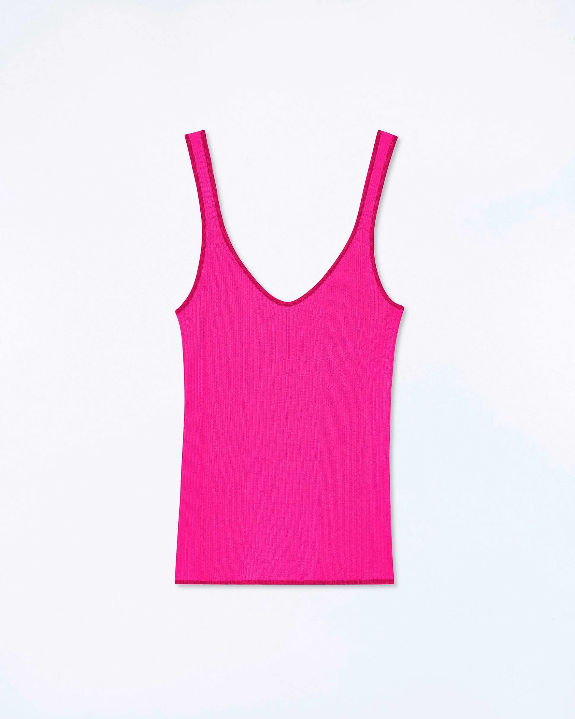 Top Debardeur A Cotes Liseres Contrastes