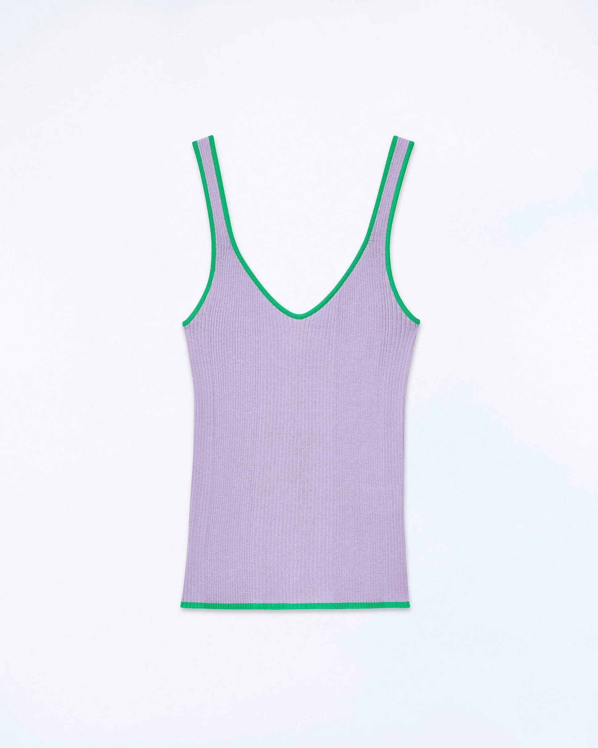 Top Debardeur A Cotes Liseres Contrastes