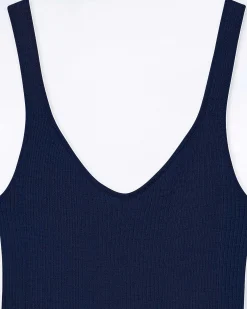 Top Debardeur A Cotes Uni