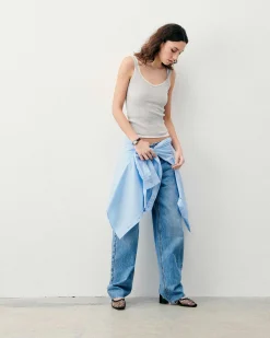 Top Debardeur A Cotes Uni