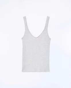 Top Debardeur A Cotes Uni