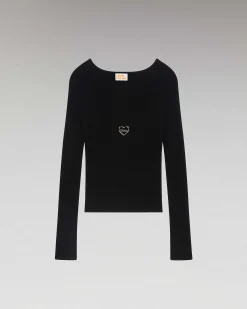 Top Manches Longues Decollete Coeur