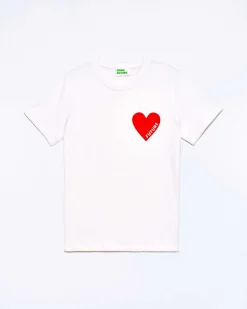 T-Shirt Coeur Col Rond Manches Courtes