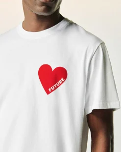T-Shirt Coeur Col Rond Manches Courtes